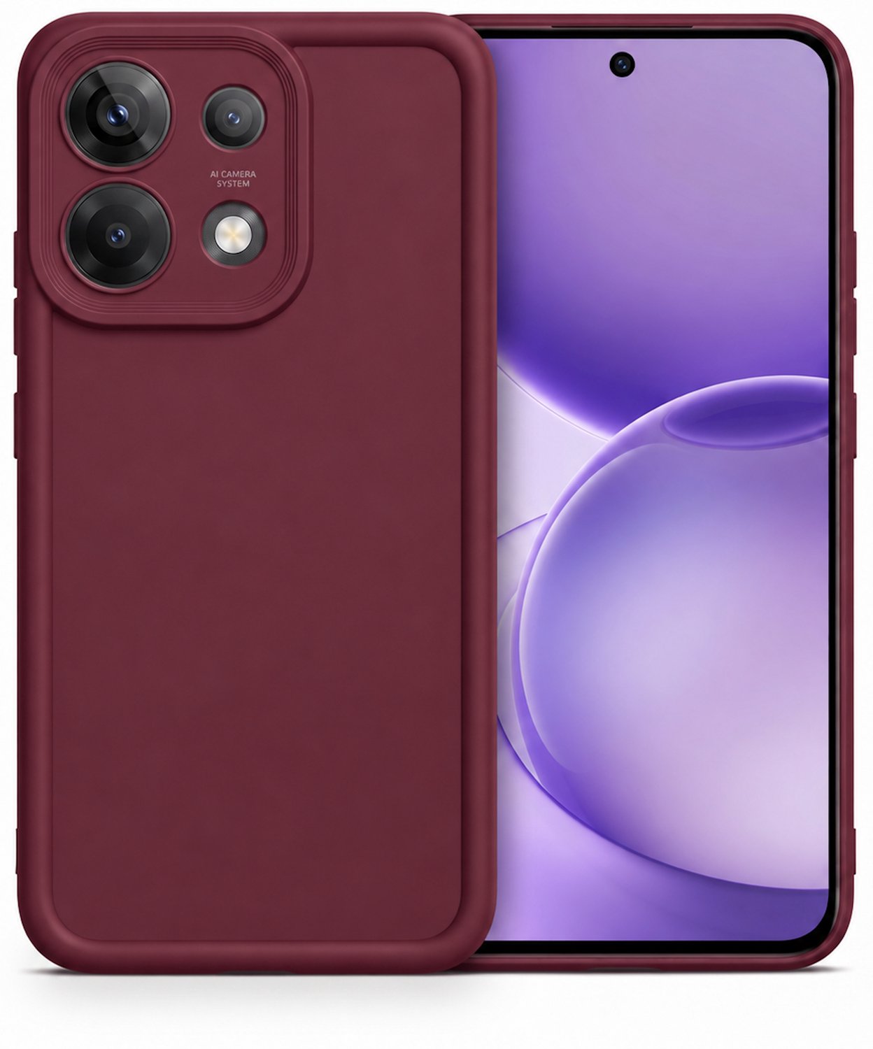Geschikt voor Xiaomi Poco X8 Pro Hoesje - Siliconen Matte Back Cover - Bordeaux