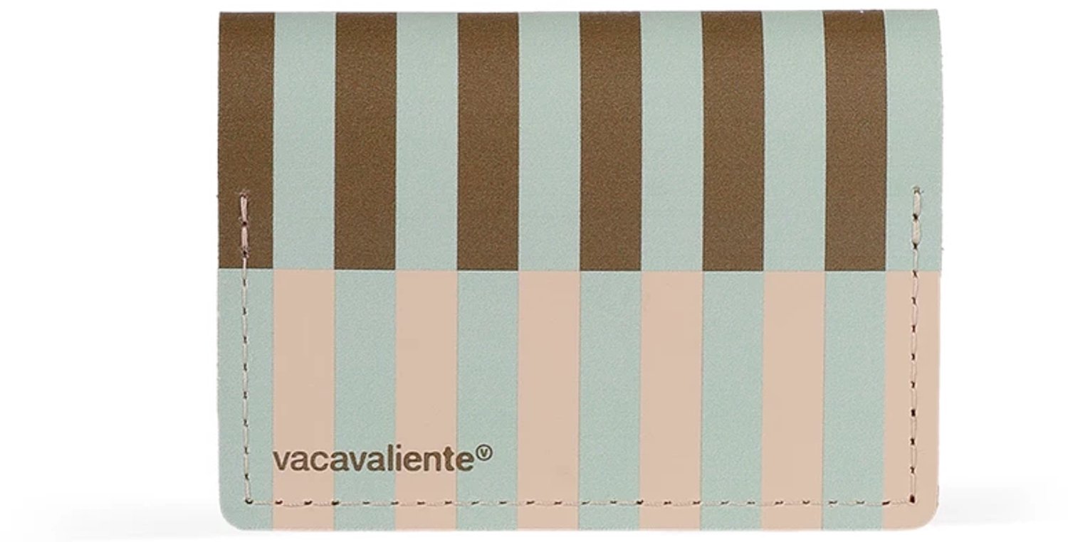 Vacavaliente Stripes dubbele kaarthouder nile green