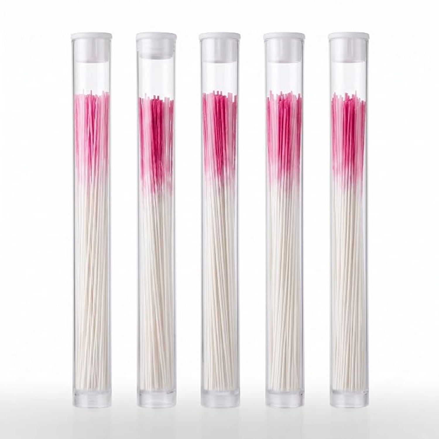Reinigingsdraad voor oorpiercings (300 stuks) — Kleurrijke reinigingsdraadjes voor oorpiercings: verwijdert vuil en geurtjes, voorkomt verstopping — Magenta