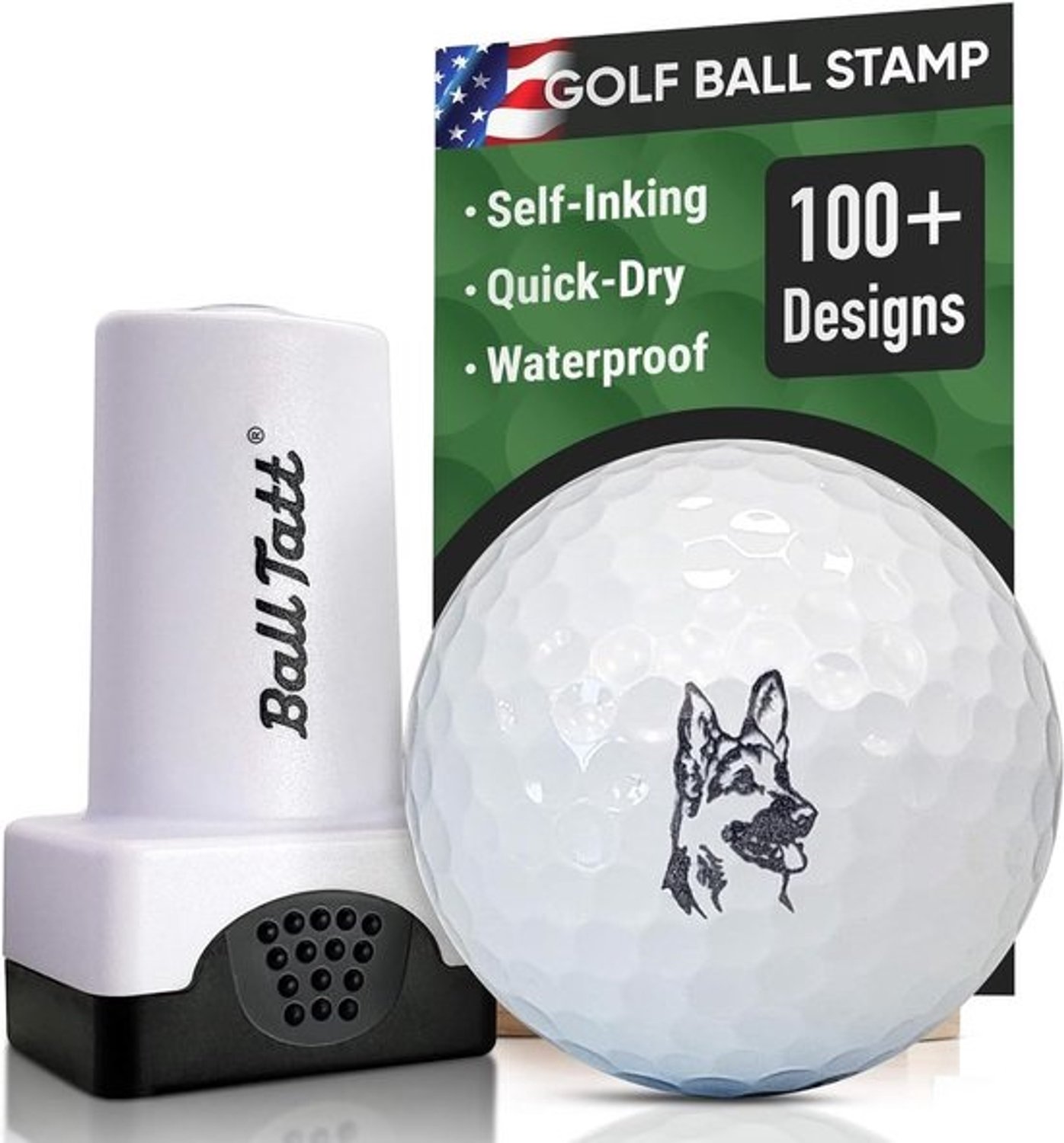 Golfbalstempel - Zelfinktende marker - Golfballen personaliseren - Permanent en sneldrogend - 075" x 05" - Golfkar