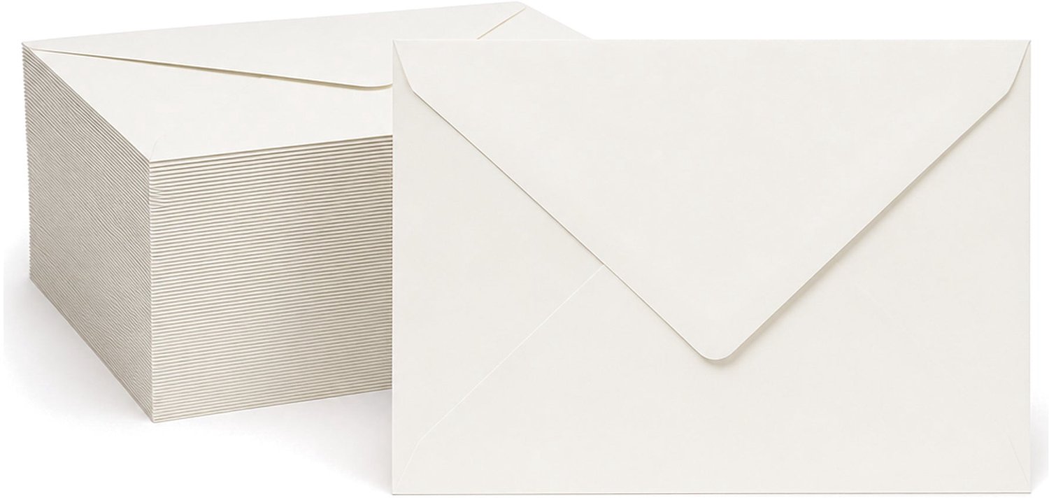 Enveloppen Gebroken Wit 18x25.2 cm - 100 stuks - 120 gram - Luxe Enveloppen A5 - Premium Wenskaart Envelop