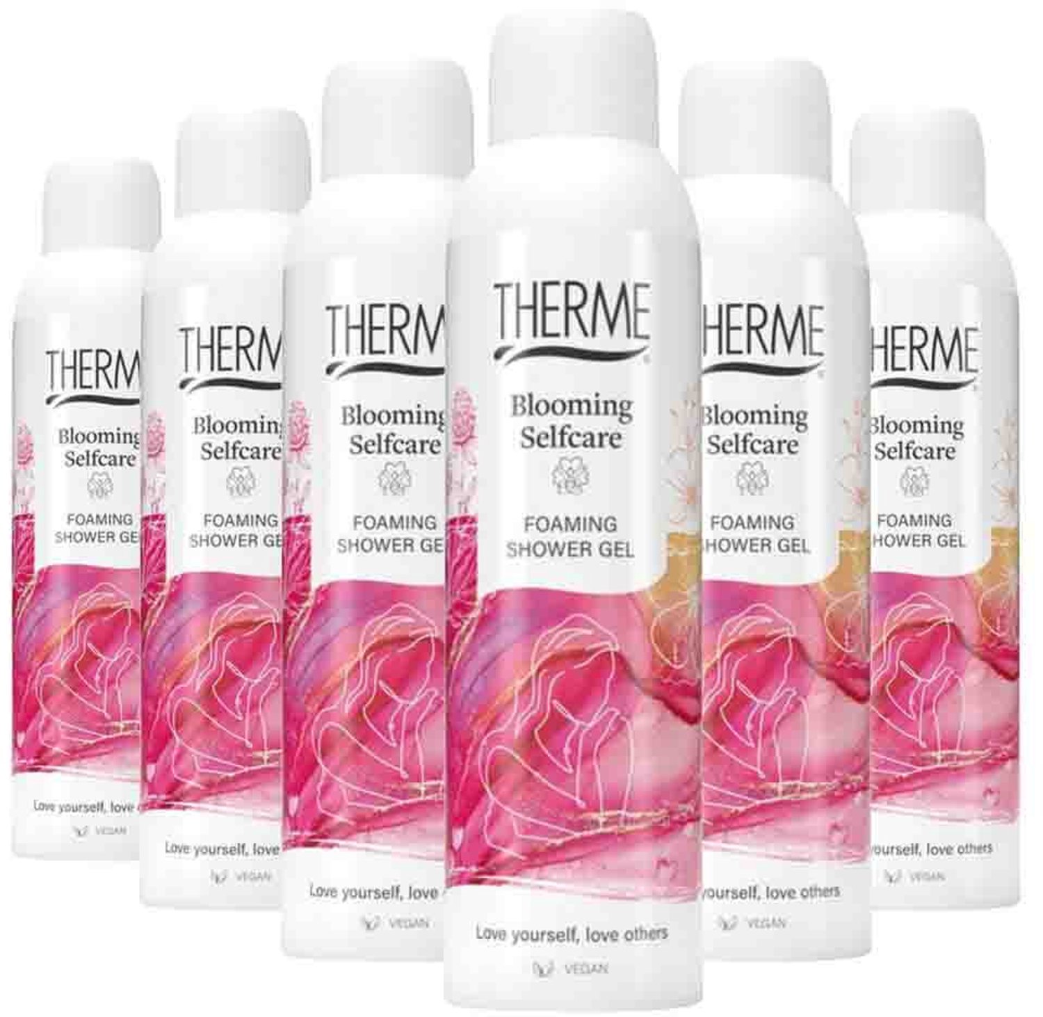 Therme - Blooming Selfcare Foaming Shower Gel - 6 x 200 ml - Voordeelverpakking