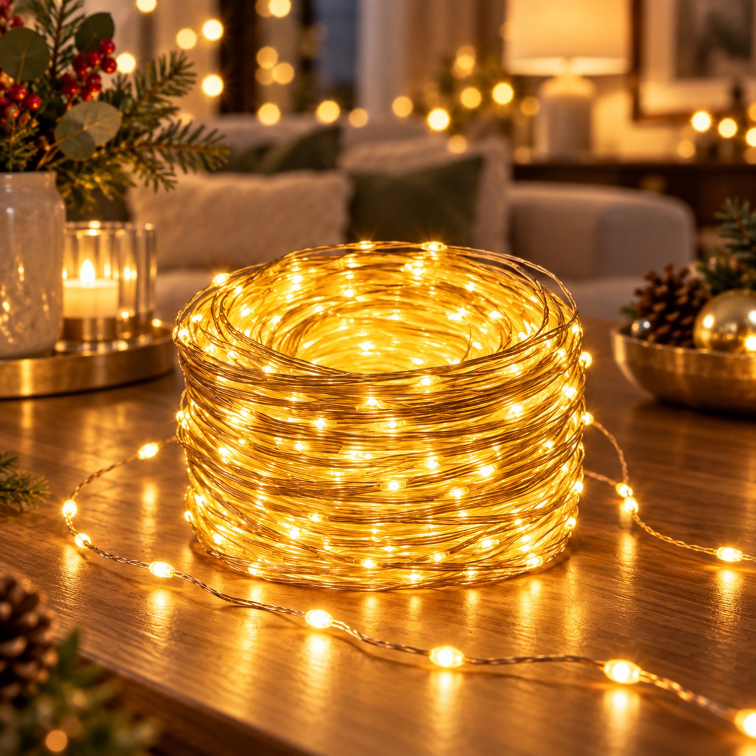 Lapamax Kerstverlichting Buiten 300 LED 30 m - Fairy Lights met Stekker & IP44 Adapter - Lichtsnoer Buiten met 8 Lichtstanden & Geheugenfunctie - Lichtslinger en Tuinverlichting voor Tuin, Pergola & Feest - Warm Wit