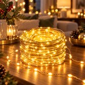 Lapamax Kerstverlichting Buiten 300 LED 30 m - Fairy Lights met Stekker & IP44 Adapter - Lichtsnoer Buiten met 8 Lichtstanden & Geheugenfunctie - Lichtslinger en Tuinverlichting voor Tuin, Pergola & Feest - Warm Wit