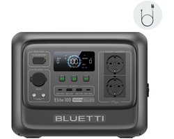 BLUETTI Elite 100 V2 - 1024Wh - 1800W Draagbare Power Station - 2 AC-uitgangen - 3600W Piekvermogen - 35% Compacter - Opladen in 70 min - 10 ms UPS - Noodstroom - Camping - Camper - Reizen - Outdoor
