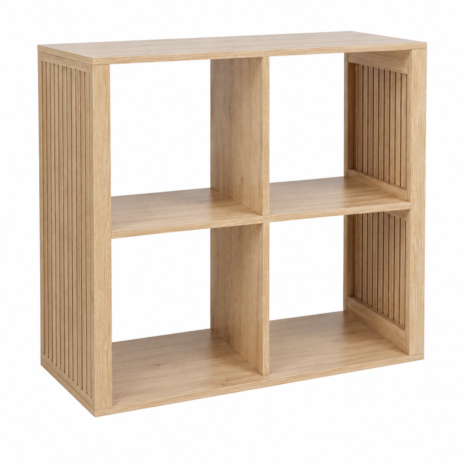 MISOU Vakkenkast - Wandkast - 4 Vakken - Wandpanelen Design - Hout - Bruin - KLAUS