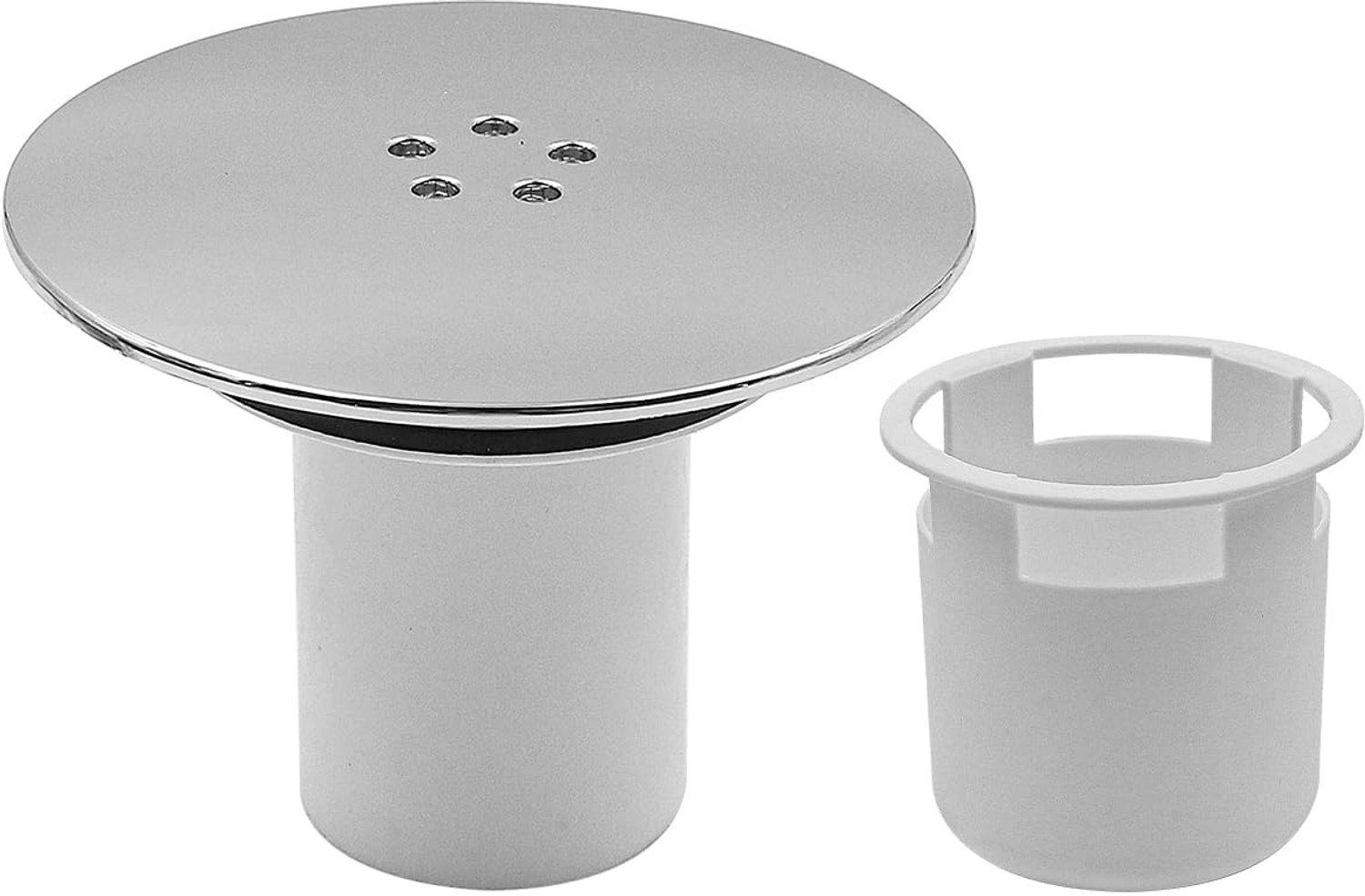 Douche Afvoer Cover 90mm - Universele Douche Plug Cover - Anti-geur - Zilverachtig/Wit - Hoogte 86mm - Eenvoudig te installeren - Doucheplug