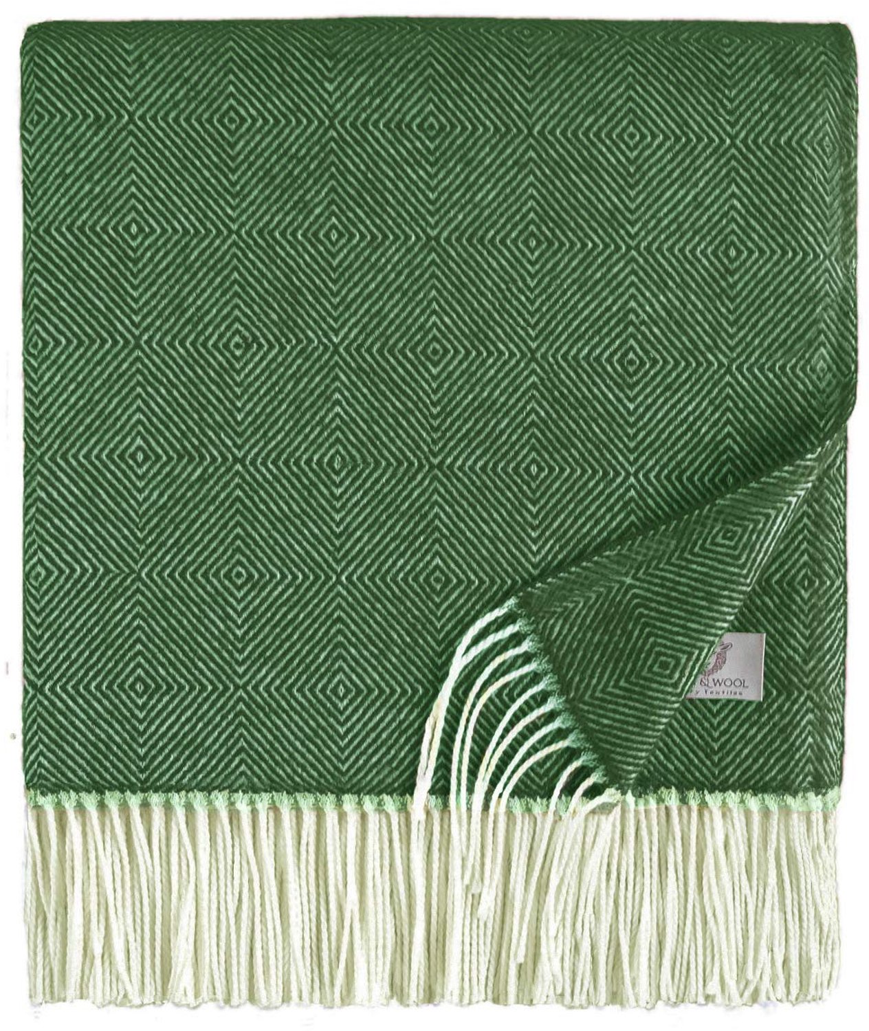 Warm zachte merino wollen dekentje - Groen - 140 x 200 cm