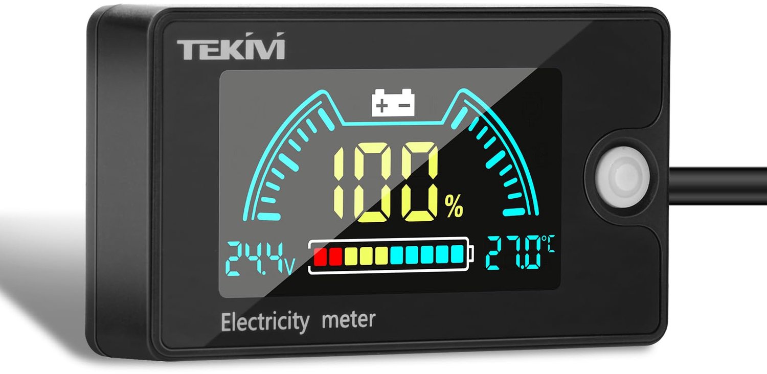 Batterij Monitor met Alarm en Temperatuurweergave