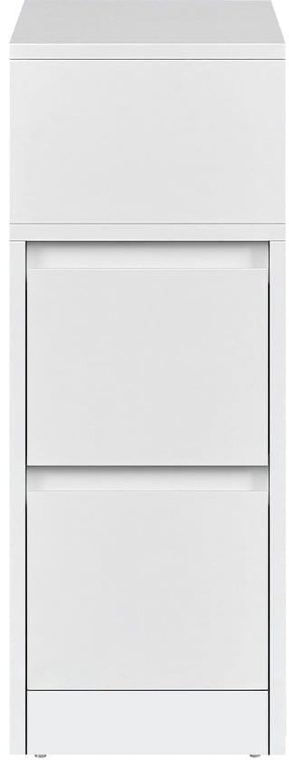 Klarven Nachtkastje Wolkenwit - Nachtkastje Lades - Nightstand - 2 Lades en Open Vak - 30x25x65 cm