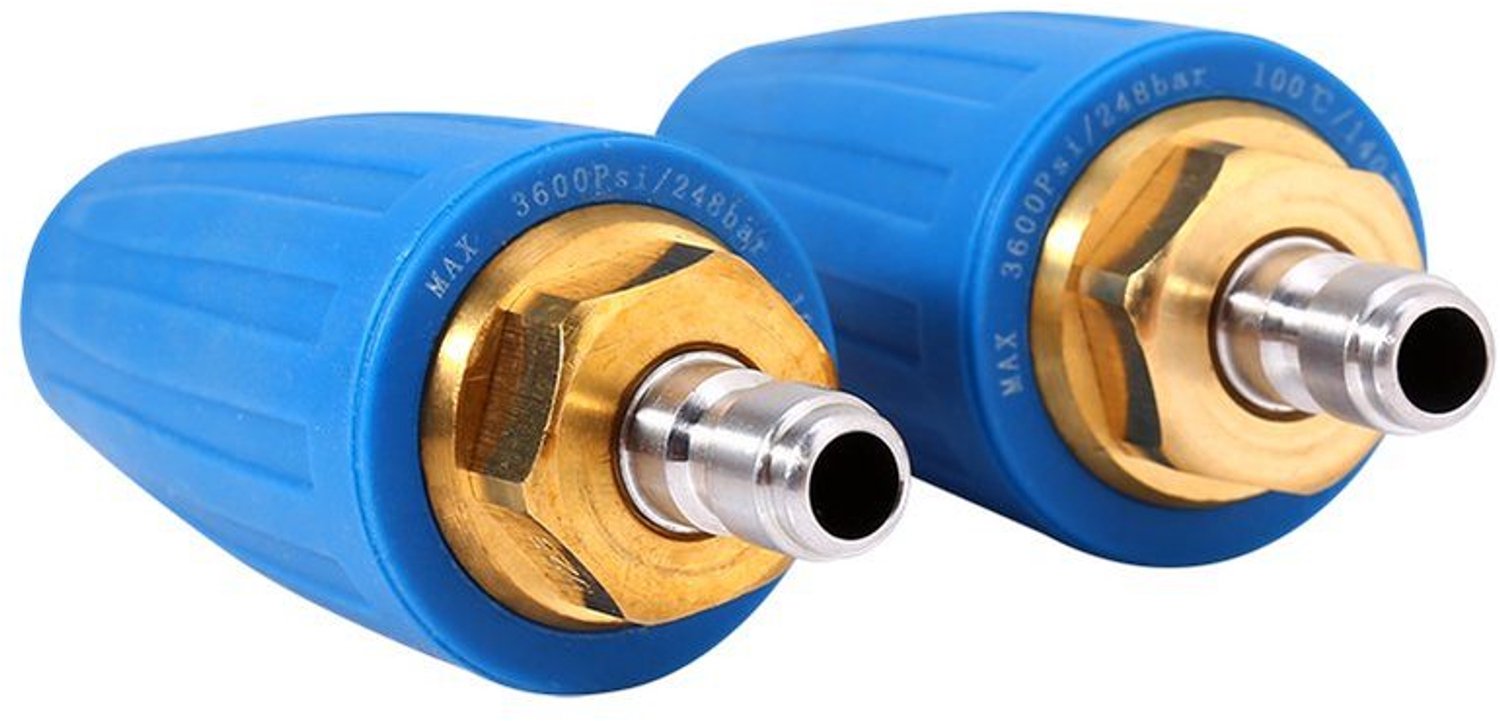 Mondstuk Roterend 3600 PSI - Hogedrukreiniger Turbo-mondstuk - Slijtvaste Snelkoppeling - Voor Terrassen/Opritten - Verhoogde Reinigingsefficiëntie