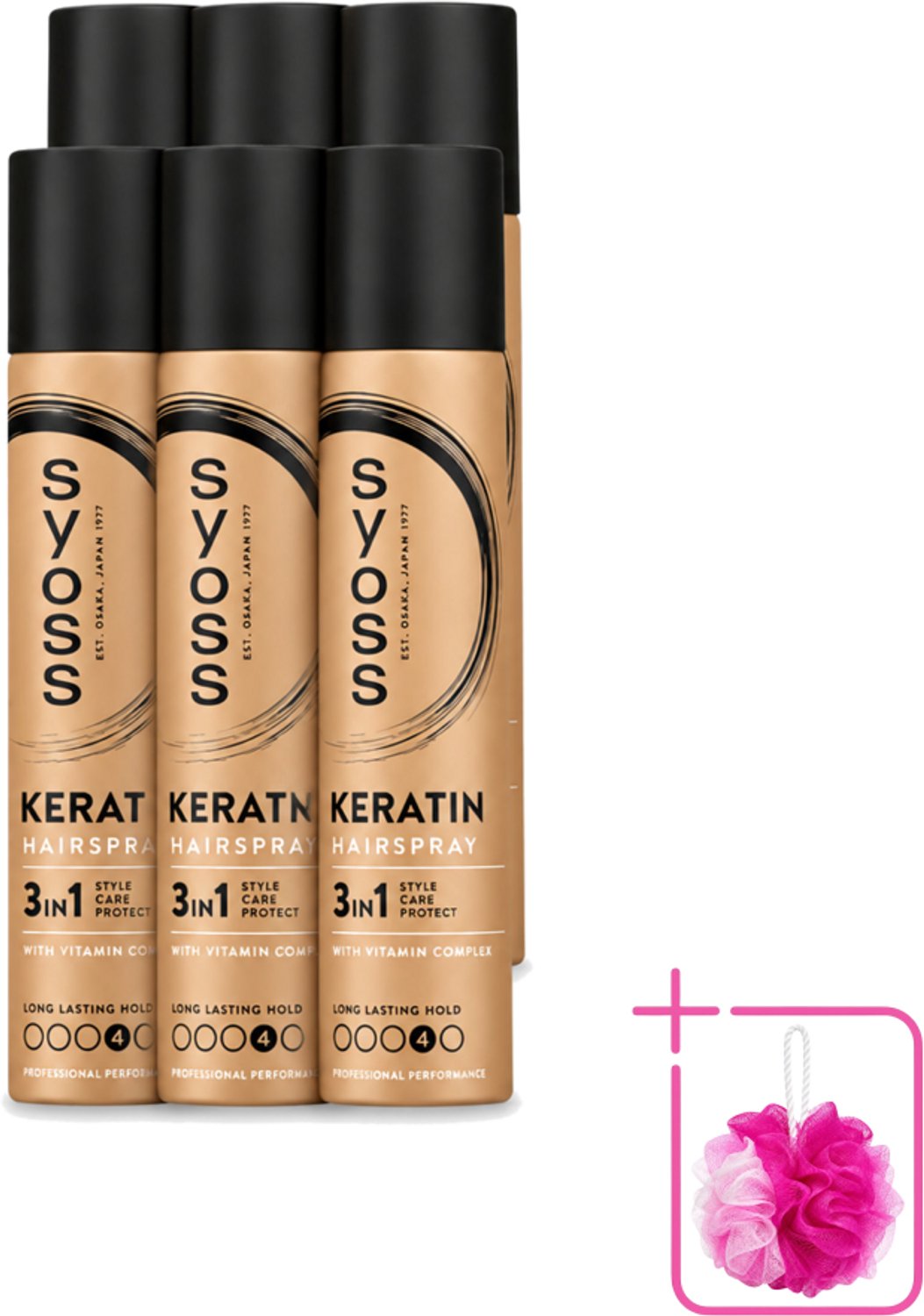 6 x Syoss - Haarspray - HSP Keratin - 75 milliliter - Bulkverpakking - Koffiezetapparaat - Douchemop - Koffiezetapparaat