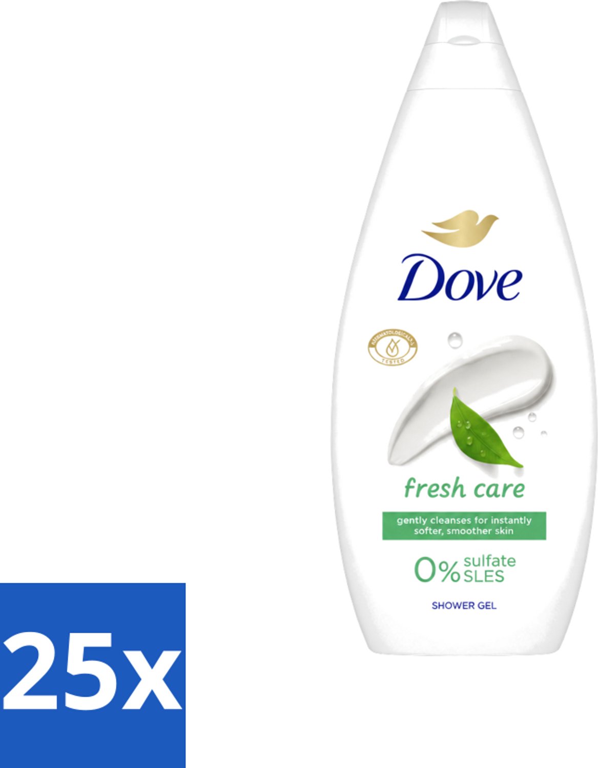 25 x Dove Douchecrème - Fresh Care - 720 ml - Voordeelverpakking - 25 stuks