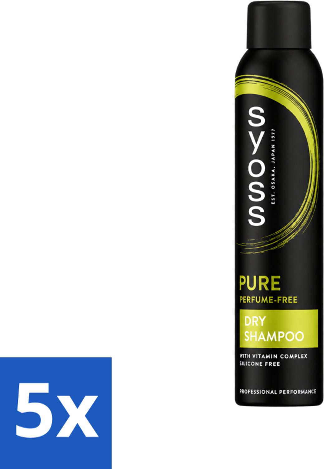 5 x SYOSS - Pure - Perfume Free - Droogshampoo - Shampoo - Langdurige Styling - 200ml - Voordeelverpakking - 5 stuks
