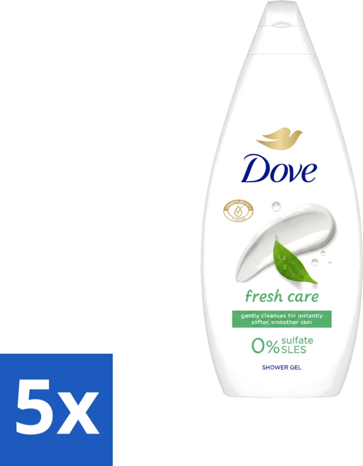 5 x Dove Douchecrème - Fresh Care - 720 ml - Voordeelverpakking - 5 stuks