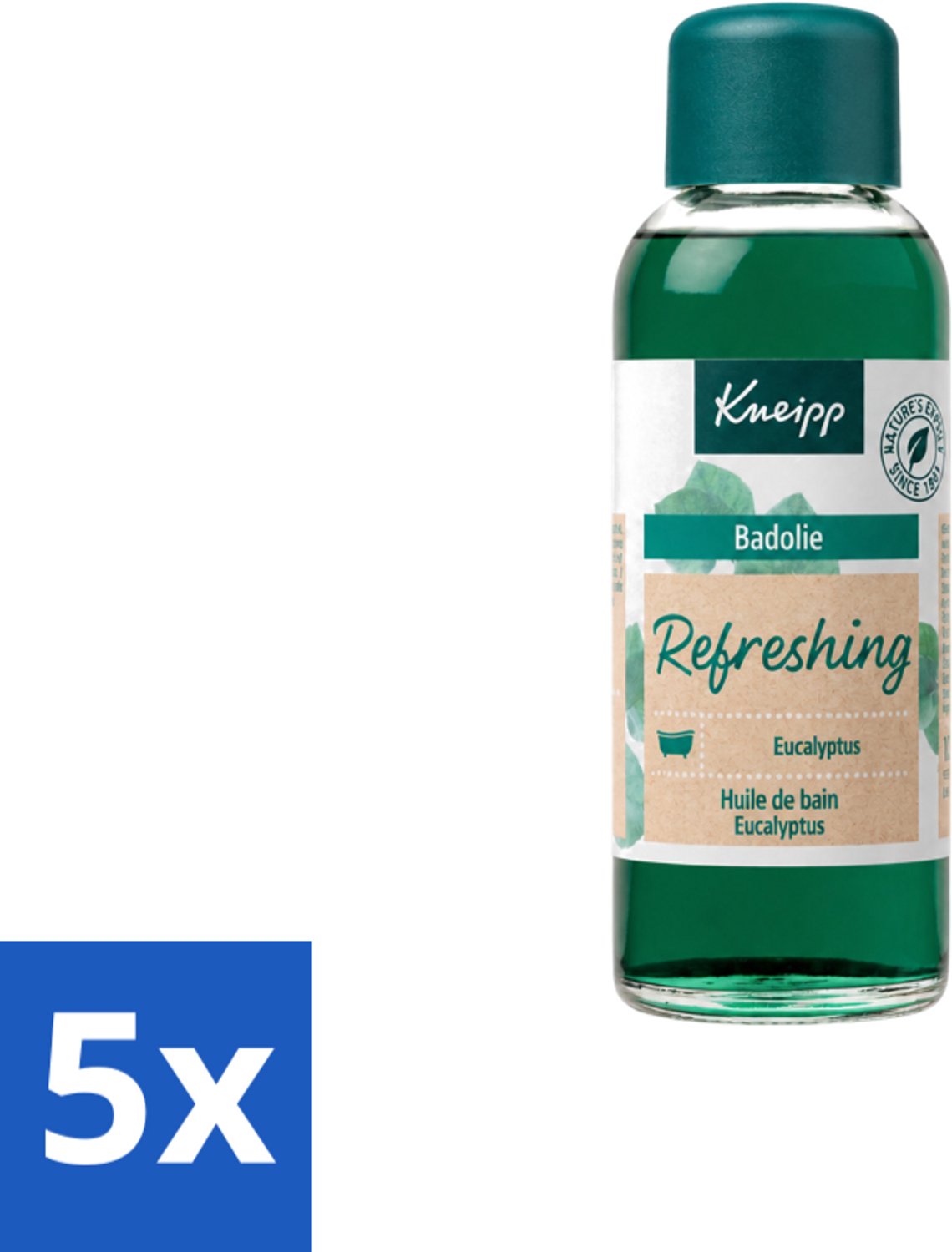 5 x Kneipp - Badolie - Refreshing Eucalyptus - 100 ml - Voordeelverpakking - 5 stuks