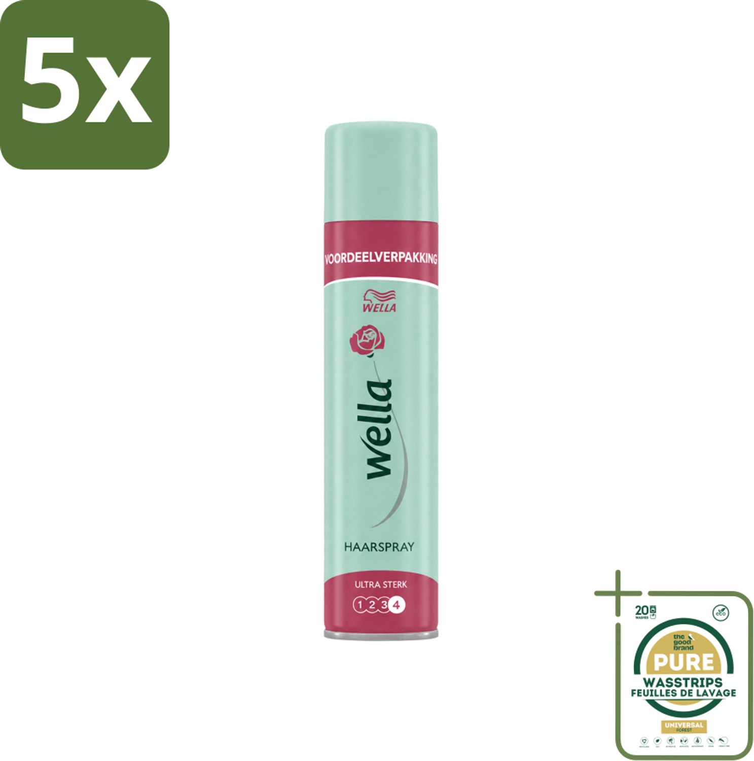 5 x Wella – Ultra Strong Hold – Haarspray – 400 ml - Wasstrips - Haarspray - Haartypen - UV Bescherming - Haar Fixatie - Haar Verzorging