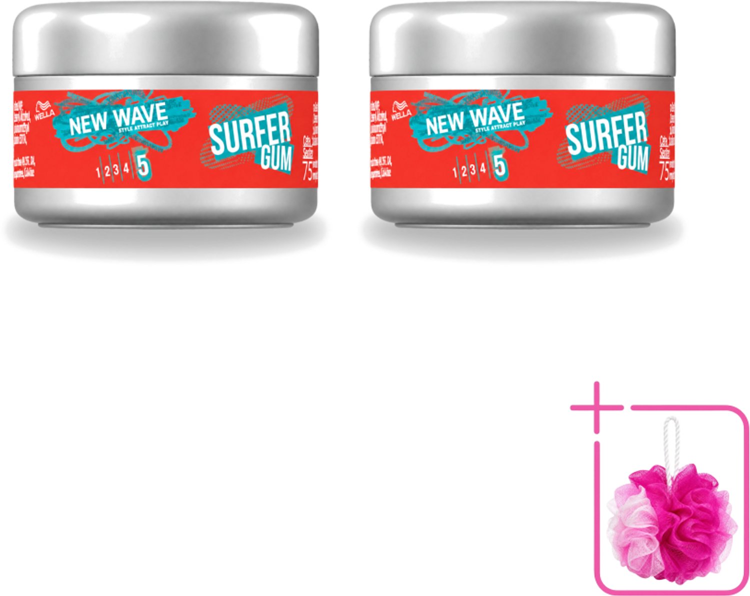 2 x Wella – New Wave Ultimate Effect Surfer Gum - 75 ml - Bulkverpakking - Haarstructuur - Douchemop - Haartextuur