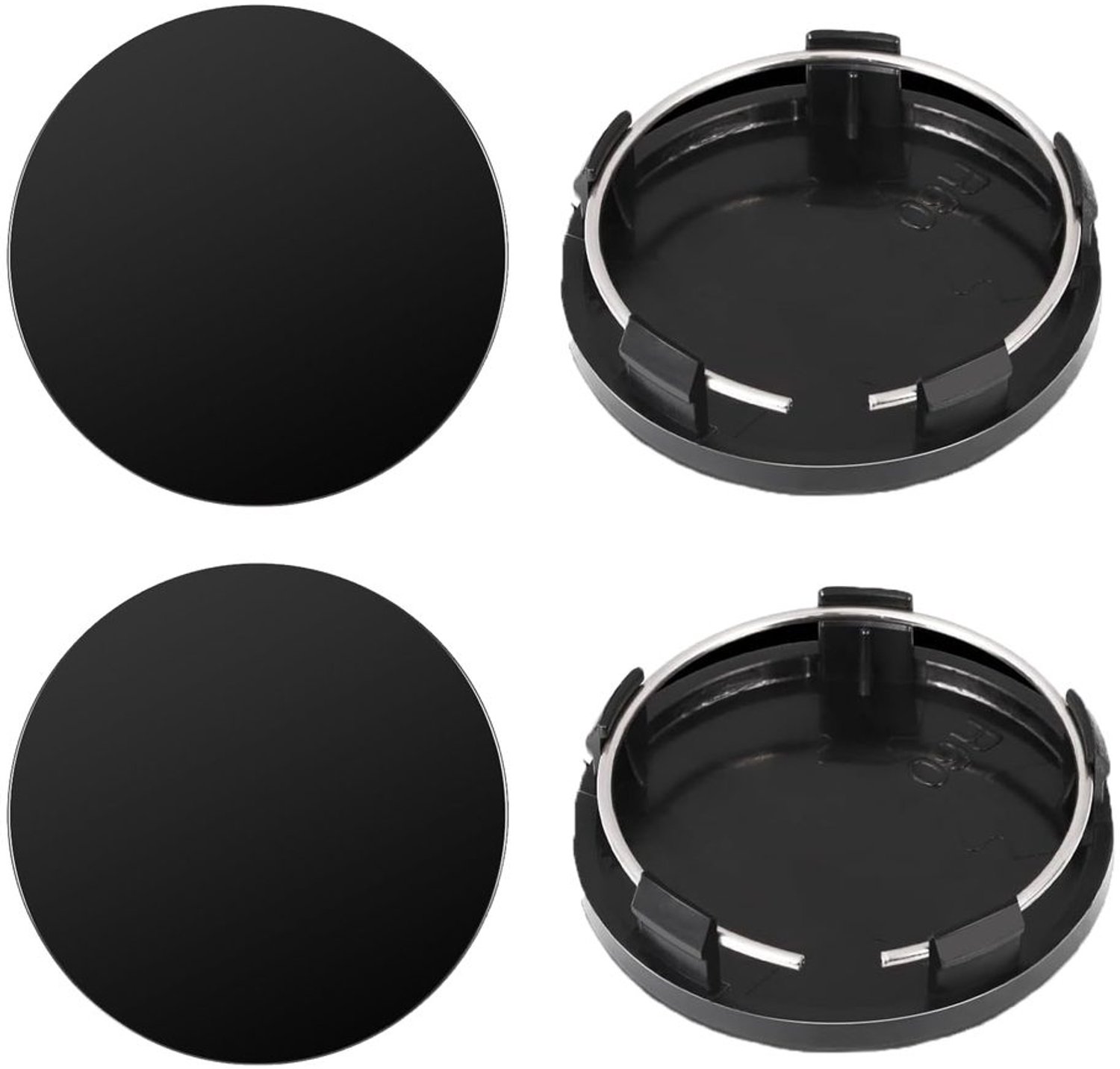 Set van 4 Universele Wielnaafdekken van ABS 60mm