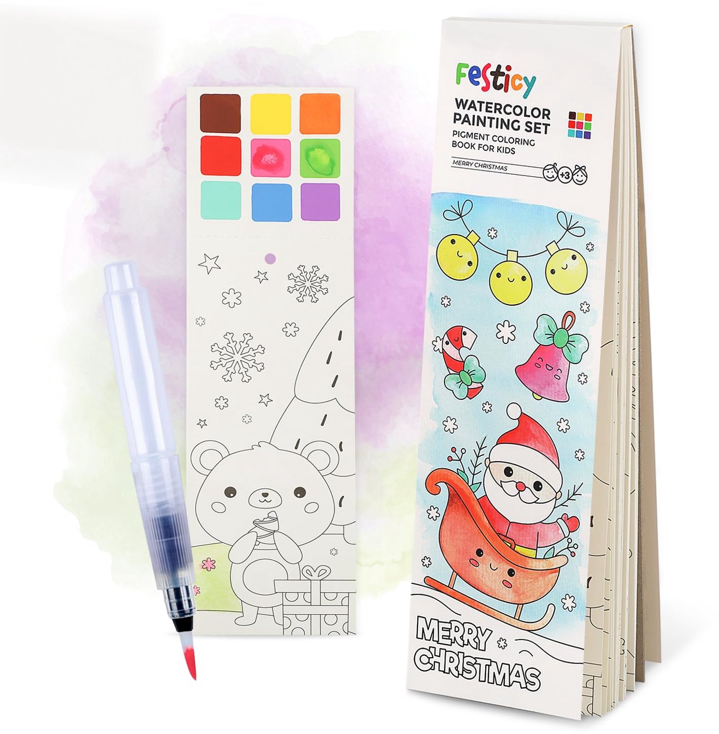 Kleurenboek voor Kinderen met 25 Pagina's en Water Tank Kwast - Creatieve Activiteit vanaf 3 Jaar