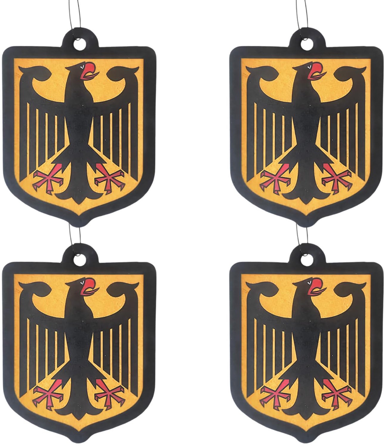 Set van 4 Auto Luchtverfrissers - Sandelhout Geurhangers voor Achteruitkijkspiegel