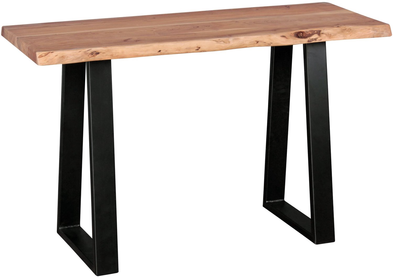Cosmo Casa Sidetable - Massief acaciahout - IJzeren onderstel - 120 x 45 x 75 cm Bruin, Zwart