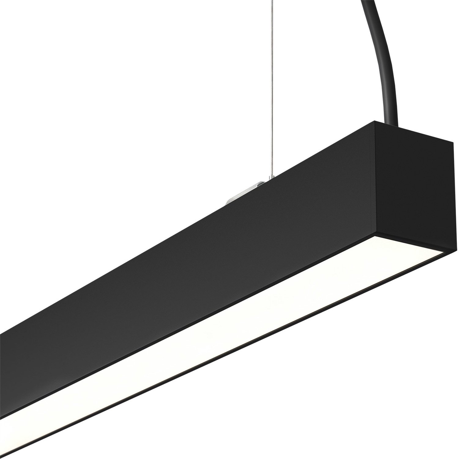 LEDVION LED Hanglamp Kantoor - Lineair Hangarmatuur - 40W 4.000lm - Neutraal Wit 4000K - 150cm - Zwart - incl. AC-kabel