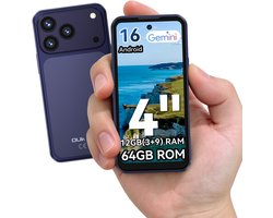OUKITEL C17 mini Smartphone - 16GB RAM - 64GB ROM - Android 16 - GPS - Geen NFC - Slechts 109g - Blauw