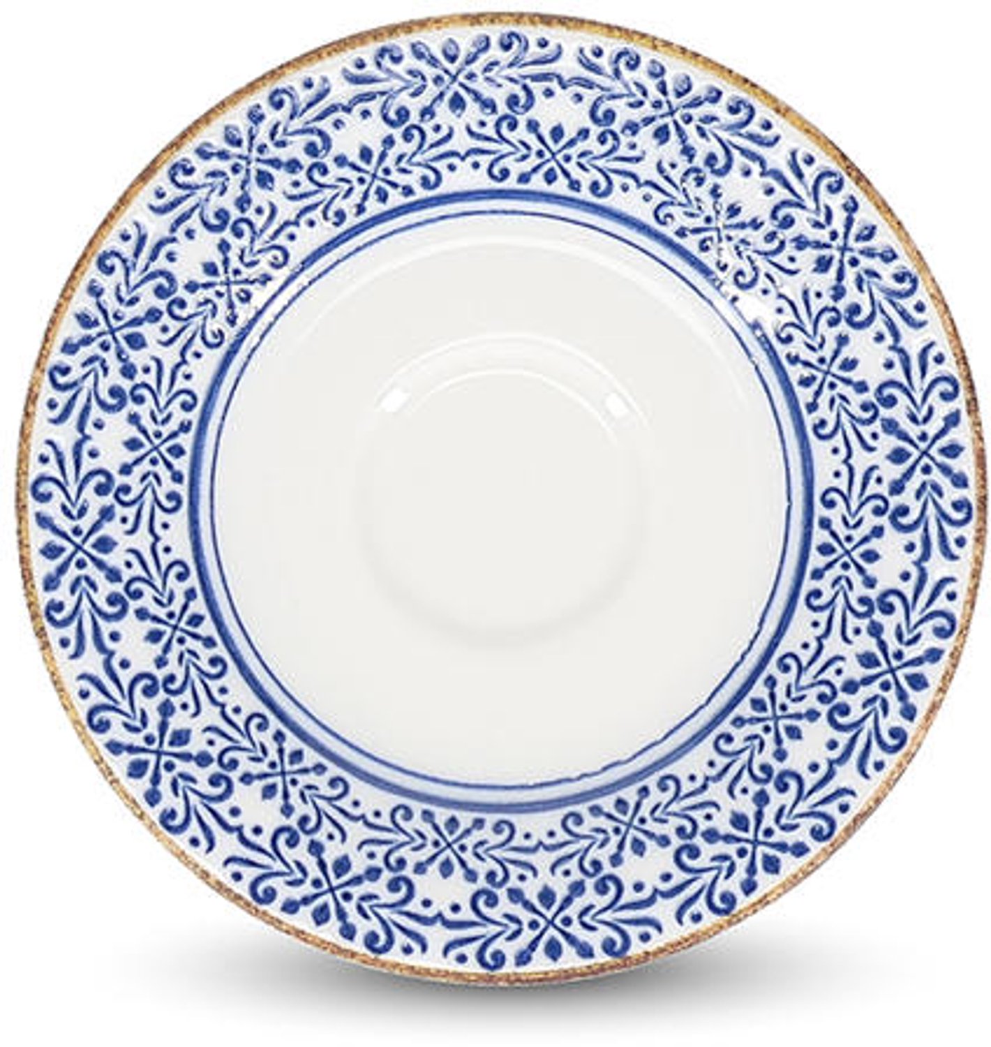 Fameilleur schotel 14cm blauw Azul set van 6 - porseleinen onderschotel voor kopjes, voor koffiekop, theekop en espressokop, vaatwasser- en magnetronbestendig, voedselveilig, servies voor thuis, restaurant en horeca, mooi als cadeau