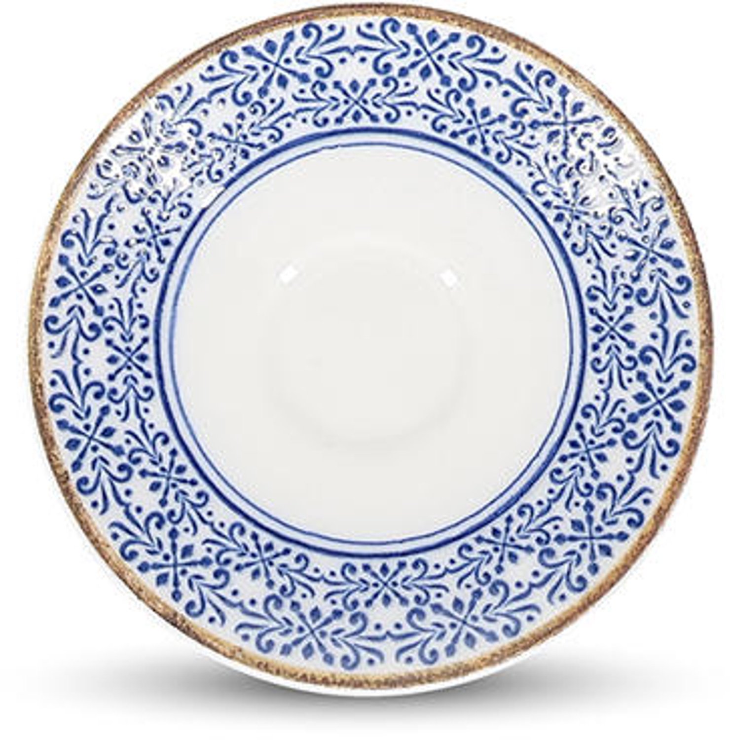 Fameilleur mokkaschotel 11cm blauw Azul set van 6 - porseleinen onderschotel voor kopjes, voor koffiekop, theekop en espressokop, vaatwasser- en magnetronbestendig, voedselveilig, servies voor thuis, restaurant en horeca, mooi als cadeau