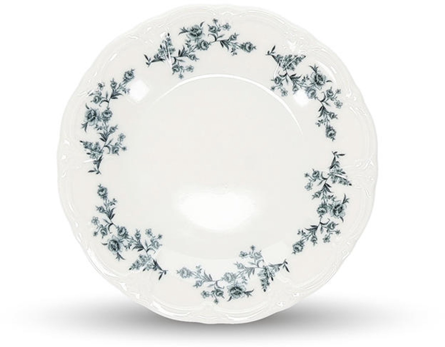 Fameilleur plat bord 16cm zwart flower Retro set van 6 - porseleinen eetbord en dinerbord, voor ontbijt, lunch, diner en hoofdgerecht, vaatwasser- en magnetronbestendig, voedselveilig, servies voor thuis, restaurant en horeca, mooi als cadeau