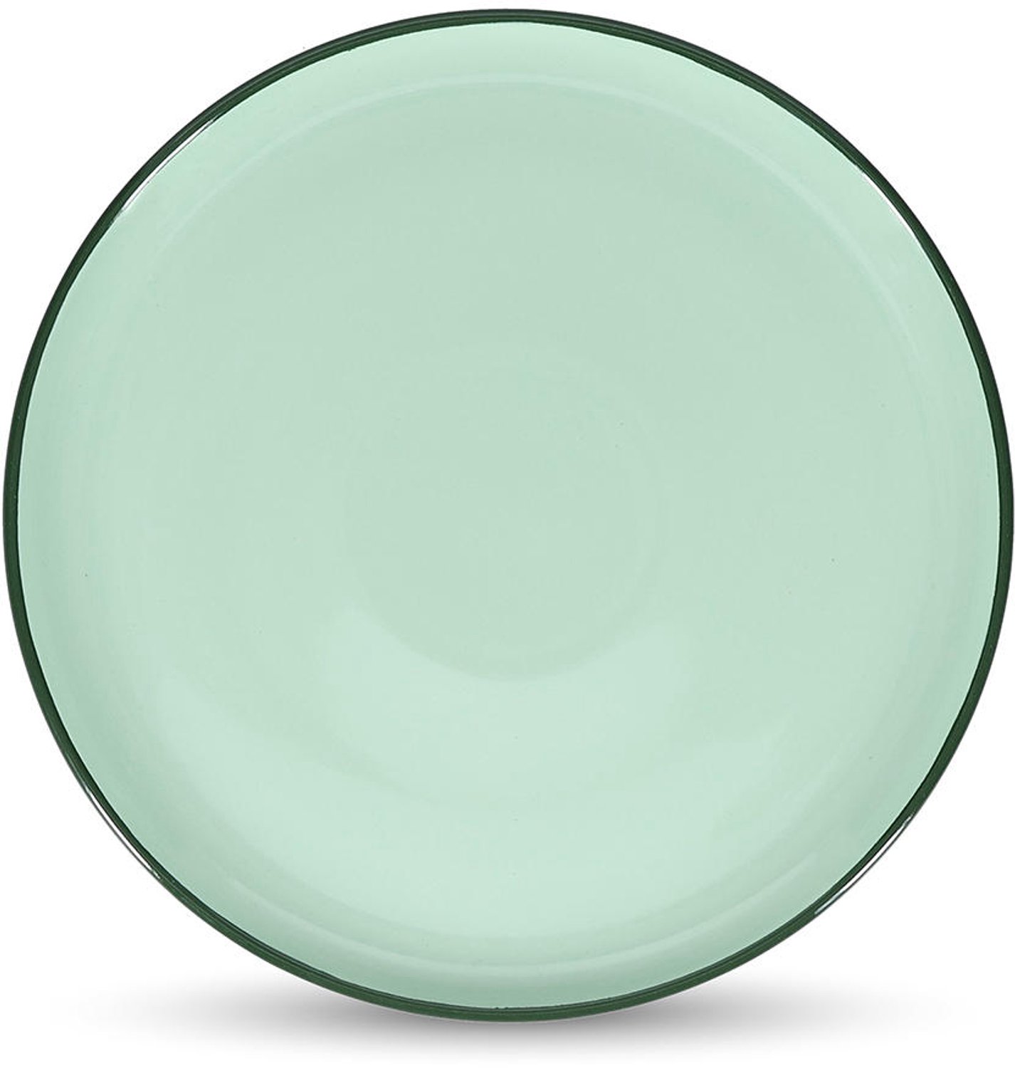 Fameilleur plat bord 26xH2,5cm groen Duo set van 4 - stenen eetbord en dinerbord, voor ontbijt, lunch, diner en hoofdgerecht, vaatwasser- en magnetronbestendig, voedselveilig, servies voor thuis, restaurant en horeca, mooi als cadeau