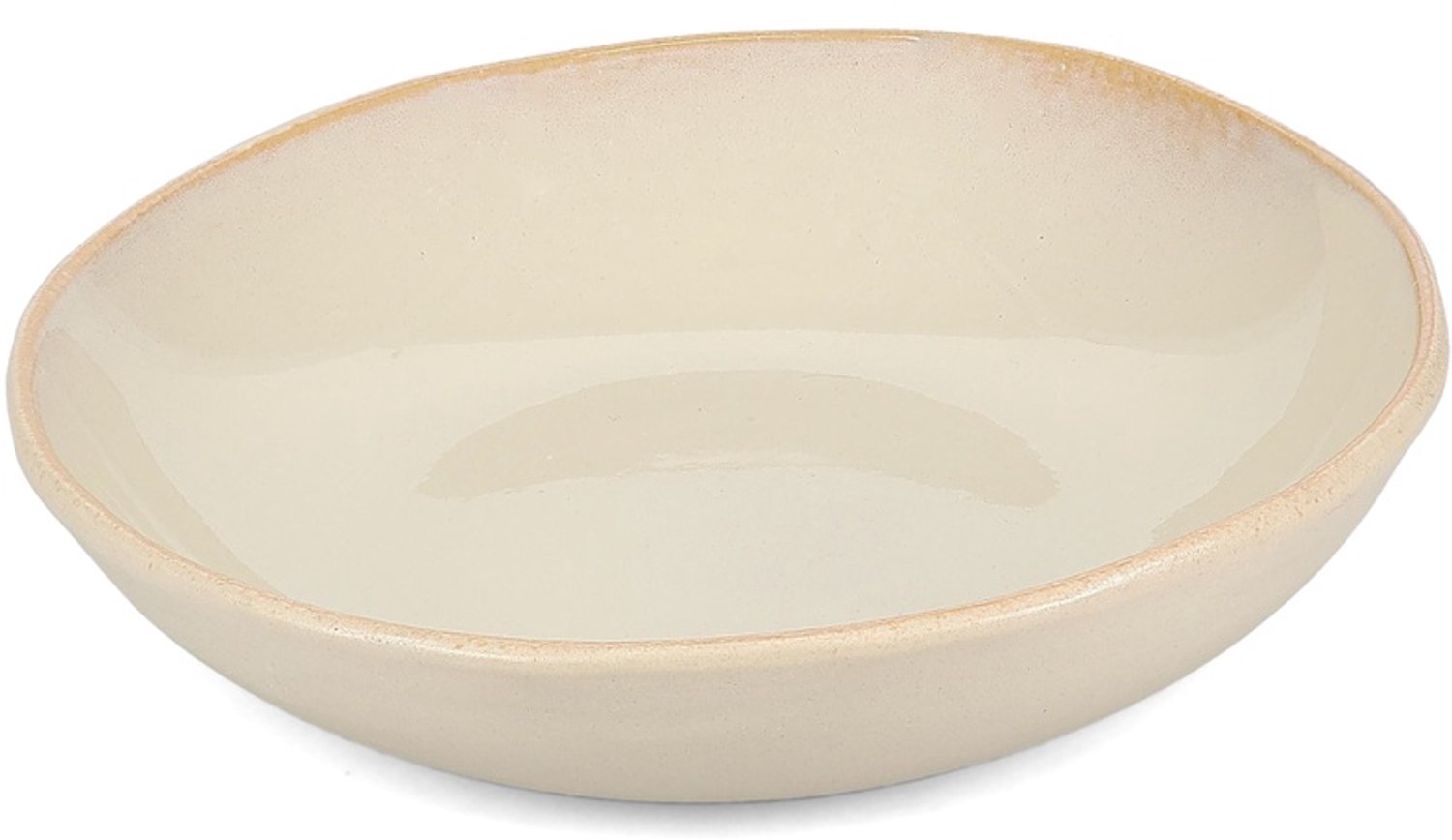 Fameilleur kom 24,5xH6cm zandkleur Saudade set van 2 - porseleinen serveerkom en schaaltje, voor ontbijt, muesli, soep, dessert, snacks en bijgerechten, vaatwasser- en magnetronbestendig, voedselveilig, servies voor thuis, restaurant en horeca