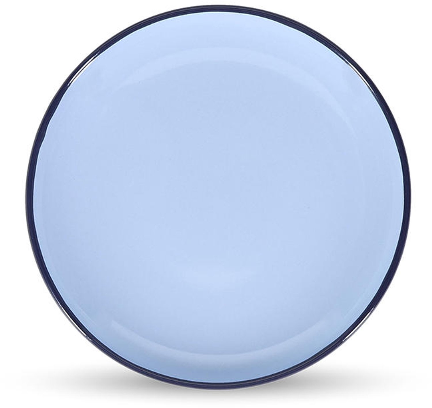 Fameilleur plat bord 18xH2,5cm blauw Duo set van 4 - stenen eetbord en dinerbord, voor ontbijt, lunch, diner en hoofdgerecht, vaatwasser- en magnetronbestendig, voedselveilig, servies voor thuis, restaurant en horeca, mooi als cadeau