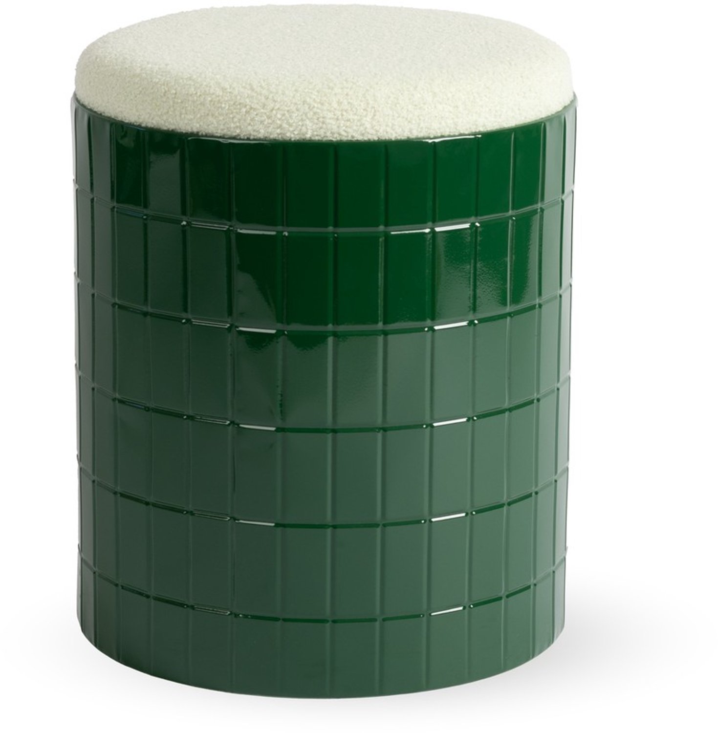 Fameilleur poef 37,5xH45cm groen Bowie - metalen zitpoef en voetenbank, voor woonkamer, slaapkamer en kinderkamer, woondecoratie voor modern interieur, mooi als cadeau
