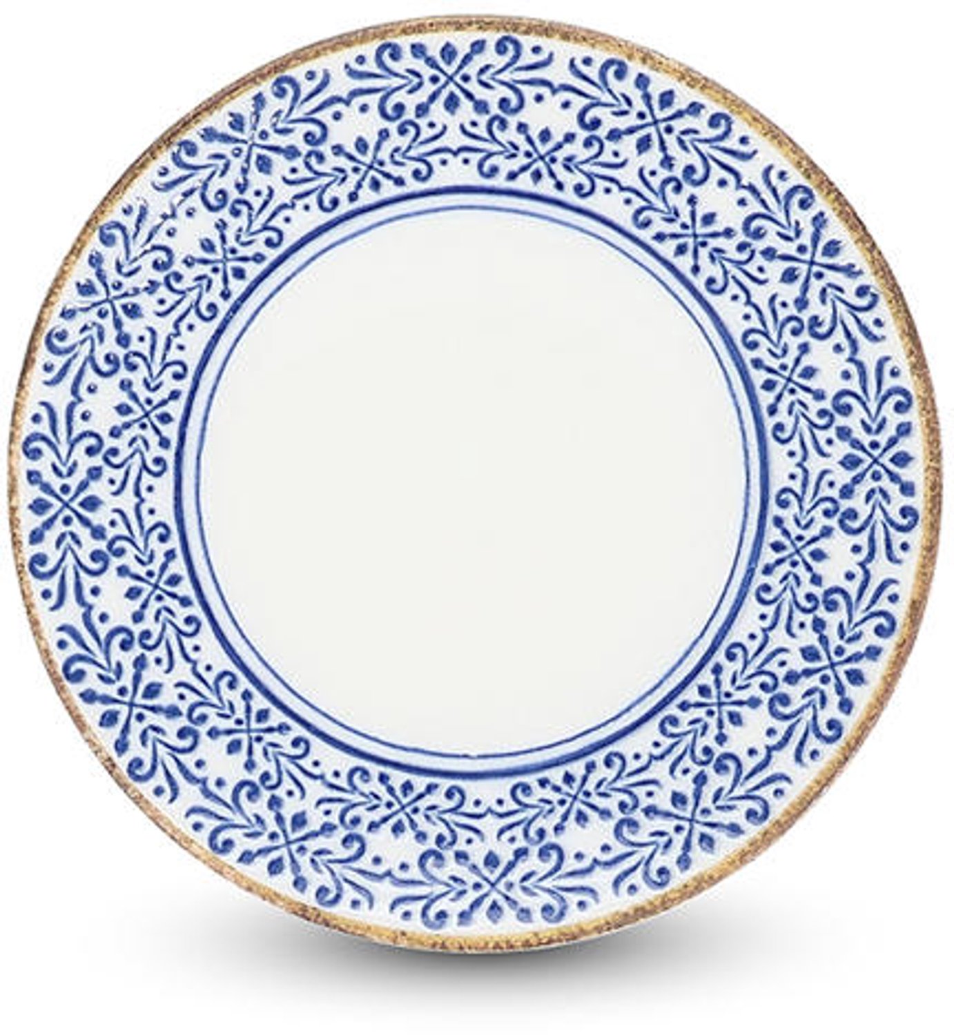 Fameilleur plat bord 16cm blauw Azul set van 6 - porseleinen eetbord en dinerbord, voor ontbijt, lunch, diner en hoofdgerecht, vaatwasser- en magnetronbestendig, voedselveilig, servies voor thuis, restaurant en horeca, mooi als cadeau