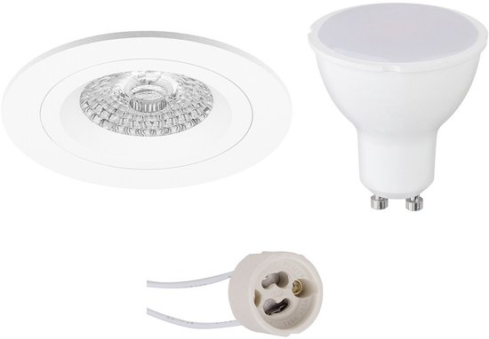 BES LED GU10 Inbouwspot Set - Mat Wit - Inbouw Rond - Pragmi Rodos Pro - 4W - Warm Wit 3000K - Ø93mm