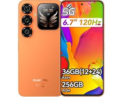 OUKITEL P2 Plus Smartphone 5G - 6,7" - 36GB RAM - 256GB ROM - Android 16 - 5000mAh 45W - GPS NFC OTG - mobiele telefoon - Oranje