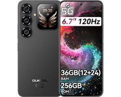 OUKITEL P2 Plus Smartphone 5G - 6,7" - 36GB RAM - 256GB ROM - Android 16 - 5000mAh 45W - GPS NFC OTG - mobiele telefoon - Zwart