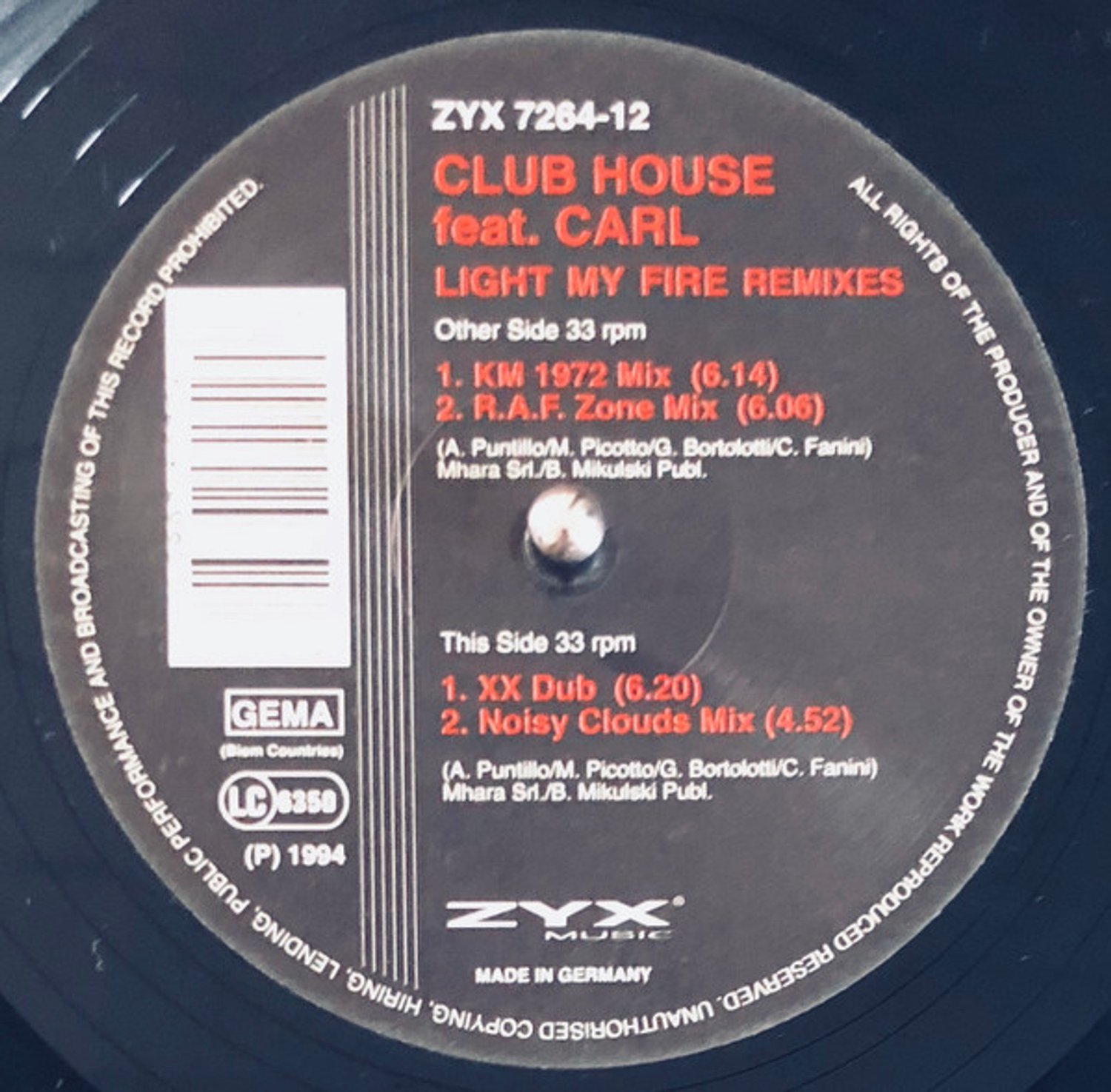 Light My Fire Remixes, Club House Feat. Carl Fanini | Media condition: Very Good Plus (VG+) | 12