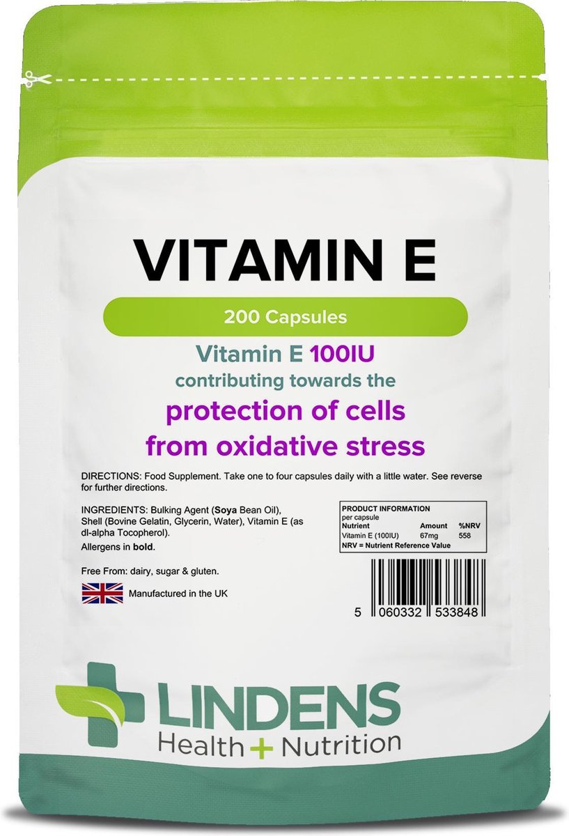 Lindens – Vitamin E 100 IU – 200 Capsules