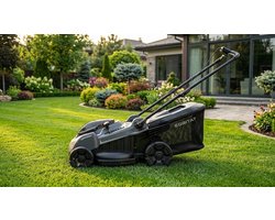 Accu Grasmaaier Zelfrijdend - Laura Homestore - 40V Borstelloze Motor - 43 cm Maaibreedte - Met 2x 5.0 Ah Accu & Snellader - Mulchfunctie & 50L Opvangbak - Tot 500 m² - Matzwart
