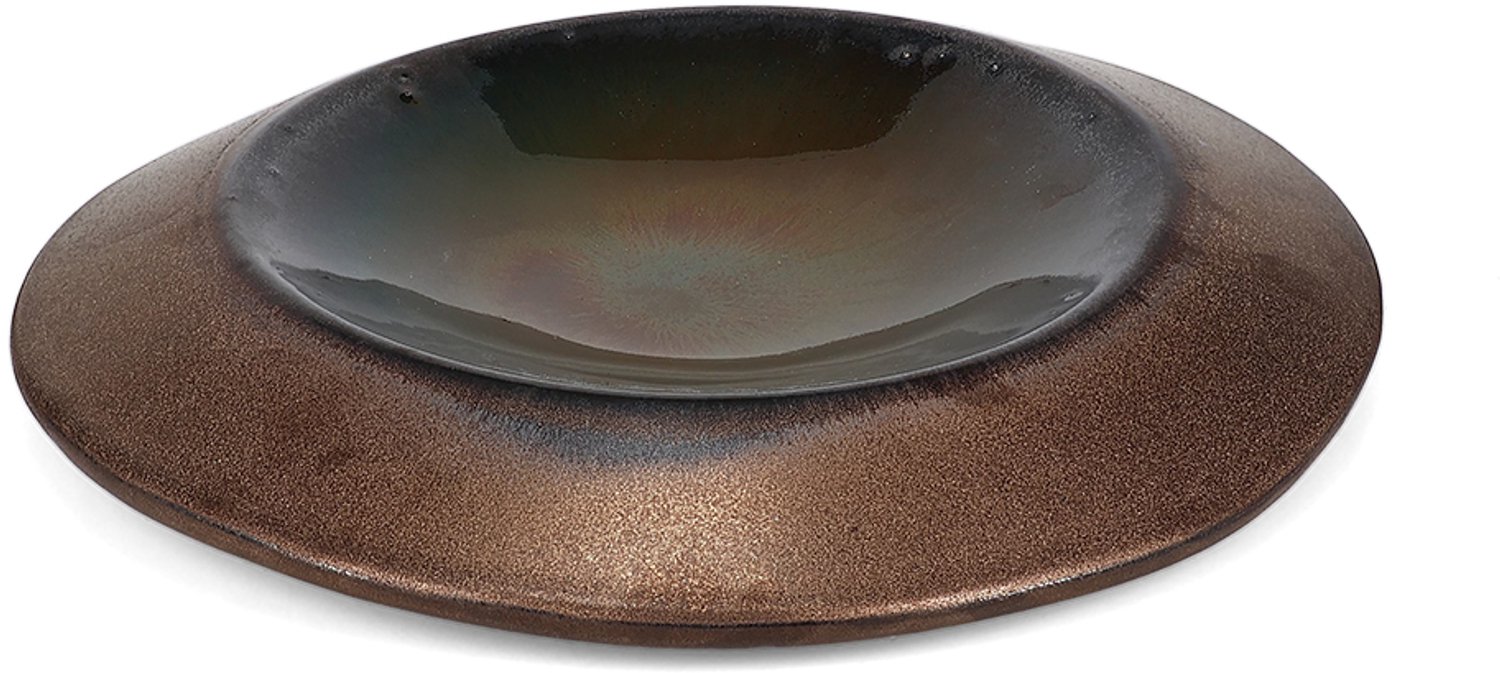 Fameilleur diep bord 27 / 17,5 x 4 cm goud Cone set van 4 - porseleinen soepbord en pastabord, voor soep, pasta, salade en stoofgerechten, vaatwasser- en magnetronbestendig, voedselveilig, servies voor thuis, restaurant en horeca, mooi als cadeau