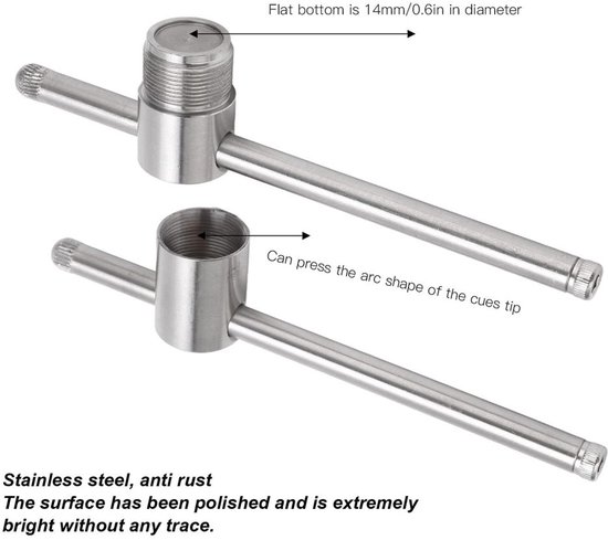 Pool Cue Tip Shaper Tool - Voor Biljartstokken van 9mm tot 14mm — afbeelding 2