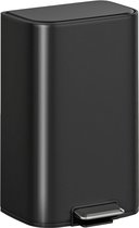 KOOBS Prullenbak 40 Liter – Pedaalemmer – Afvalscheiding - Afvalbak voor Keuken – Softclose Deksel – Uitneembare Binnenbak – RVS – Met Draaggreep – Mat Zwart - Black