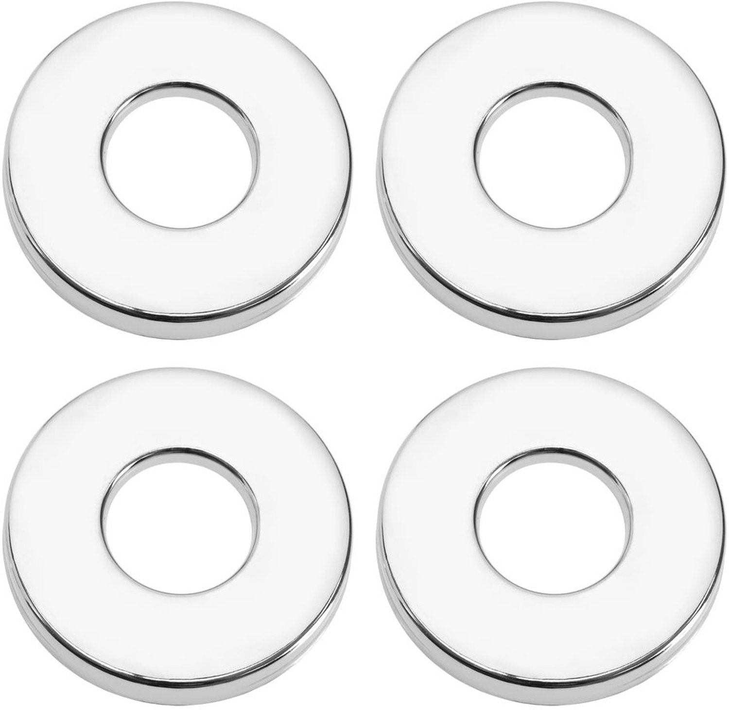 Douchebuisafdekking 4 Stuks - Roestvrij Staal - Chroom - Buitendiameter 62 mm - Binnendiameter 26 mm - Hoogte 8 mm - Afdekking