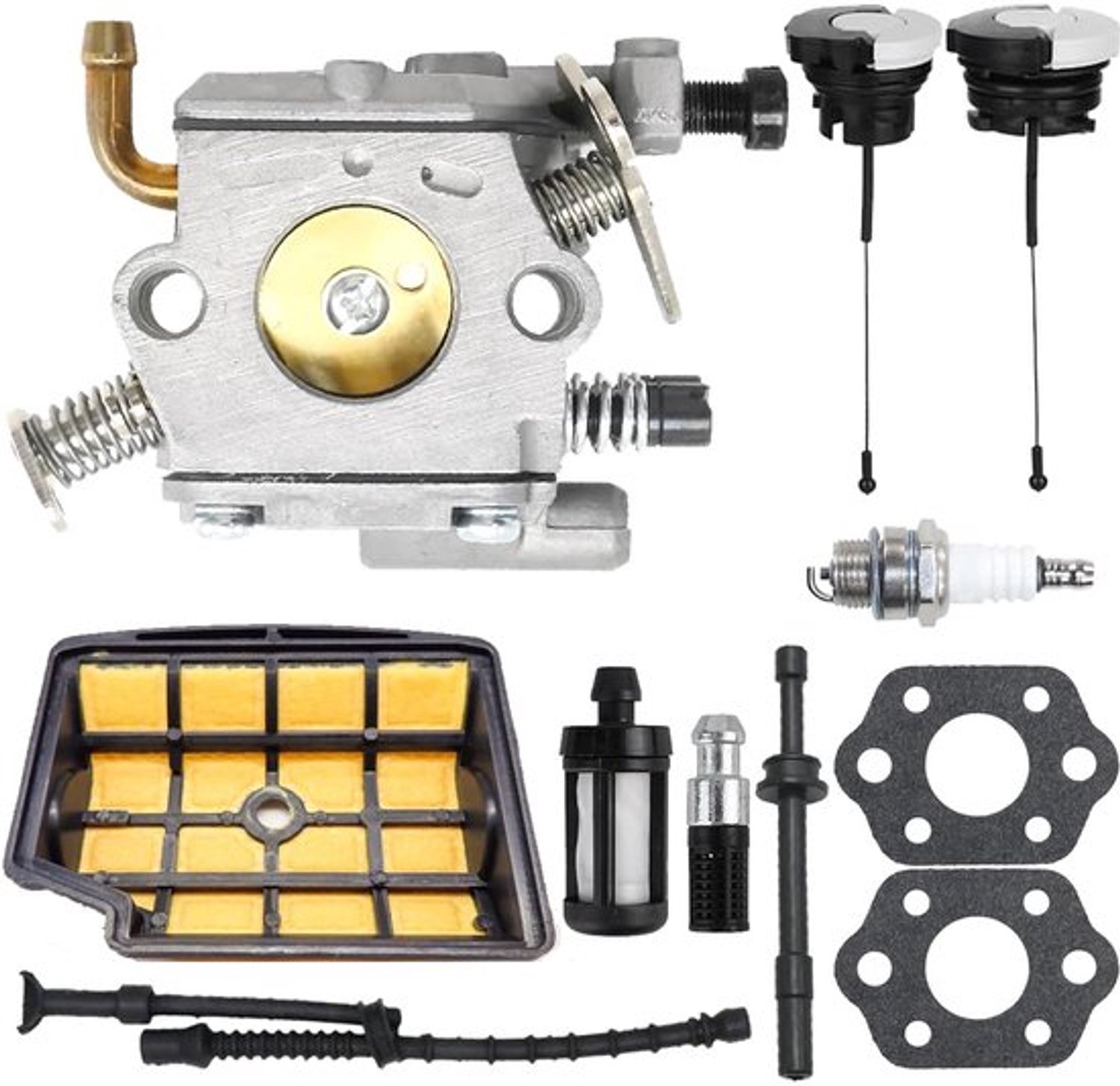 MS200 Carburateur voor MS200 MS200T 020T 020 Kettingzaag Carb, C1Q-S126B Carburateur Vervangen 1129 120 0653, MS200T Carburateur met Luchtfilter Bougie Brandstofleiding