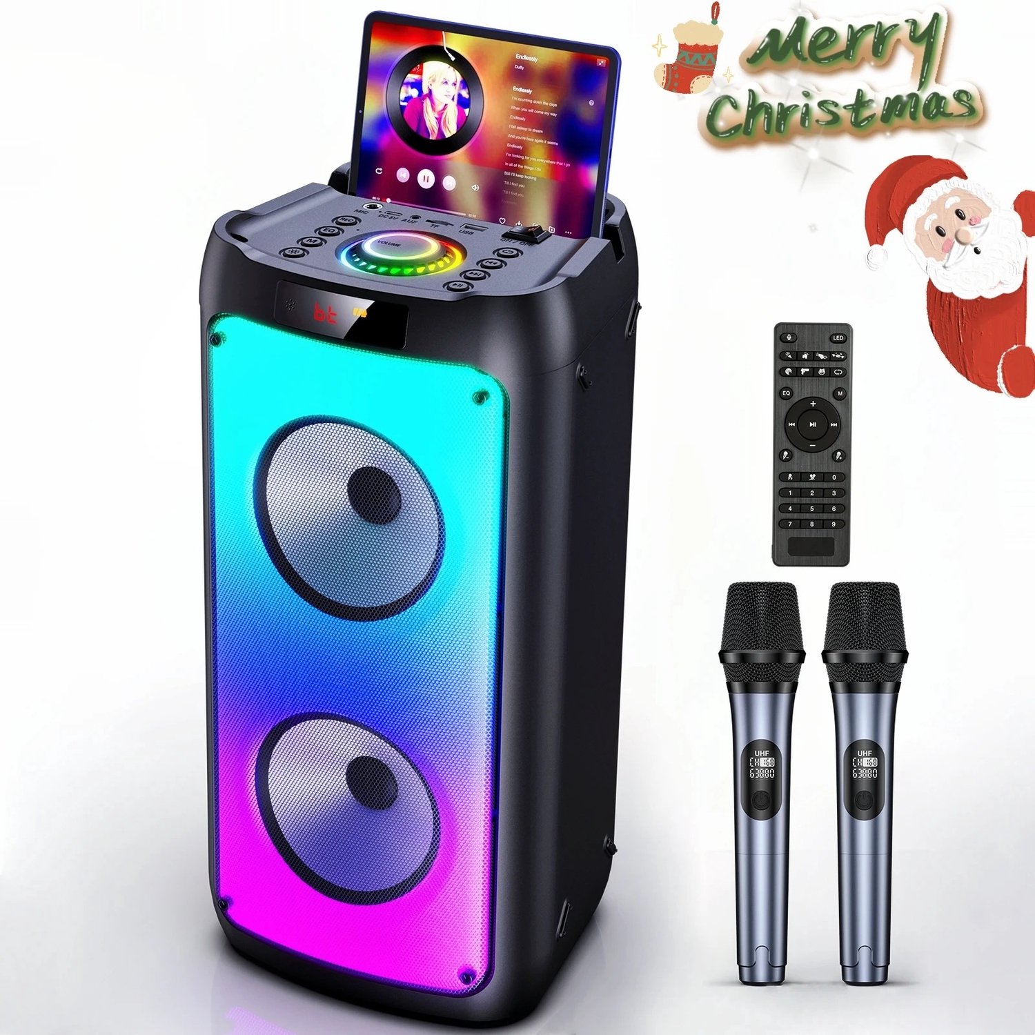Veya Karaoke set - 2x Microfoon - Voor volwassenen - Karaokesets - Draagbaar - Feest - Zingen - Speakers - Bluetooth - Draadloos