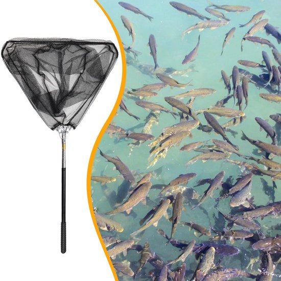 Vouwbare Rubber Vissersnet met Uittrekbare Steel van 147 cm — afbeelding 2