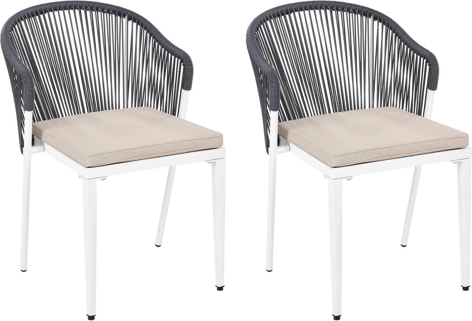 Beliani PARANEA - Set van 2 tuinstoelen - Grijs - IJzer